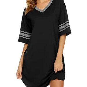 Ekouaer Womens Nightgown Short Sleeve Sleepshirt