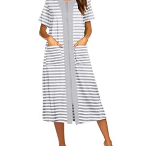 Ekouaer Women's Zipper Front Long Housedress