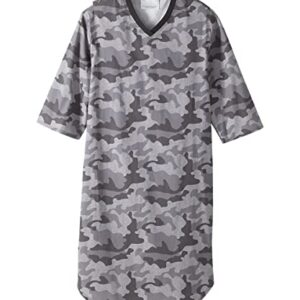 Silverts Mens Adaptive Nightgown - Open Back Cotton Hospital Sleepwear for Elderly - Nightshirt Top for Disabled Seniors