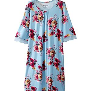 Silverts Open-Back Hospital Gowns for Women – Comfortable, Easy Dressing for Seniors & Patients - Milk Silk Lace 3/4 Sleeve